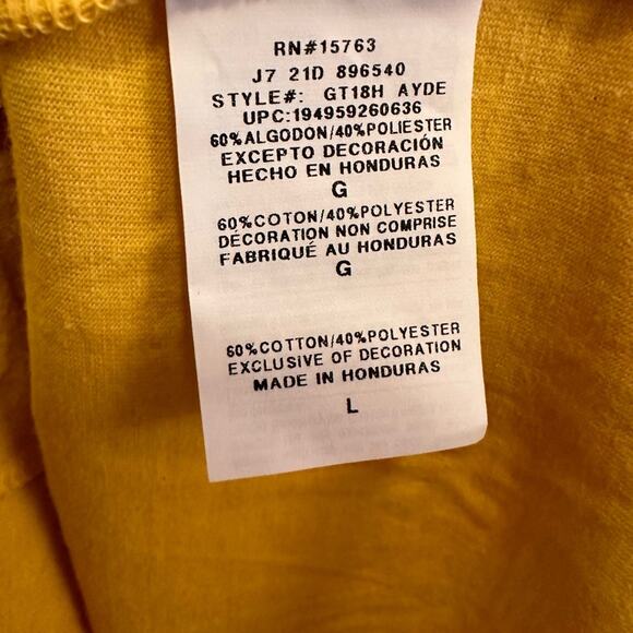 Champion Women's Get Happy Logo Yellow Short Sleeve T-Shirt Large NWT - Picture 8 of 8